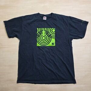 Getty Center Los Angeles Central Garden T-Shirt Mens XL Black Neon Green Art Tee